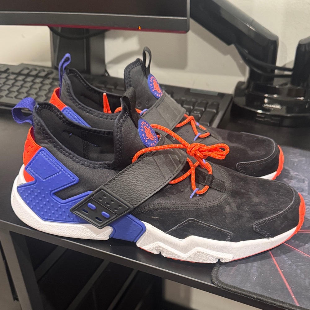 Nike Black Sneakers with Orange and Blue Accents